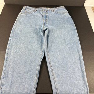 VTG 90s Levis Jeans Men 35 x 30* 560 Loose Fit Tapered Leg Blue Denim Orange Tab